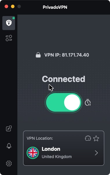 Connected to London, which held about 1 minute 46 seconds after we switched from Tokyo.