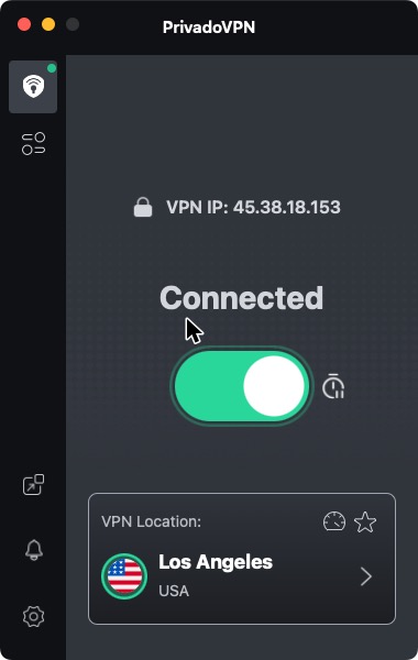 Connected to Los Angeles, United States.