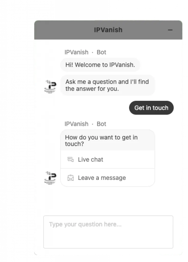 IPVanish Chat Bot.